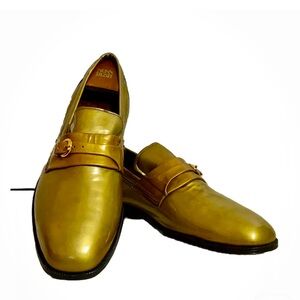 Rare Vintage 1960’s French Shriner Gold Patent Leather Loafers